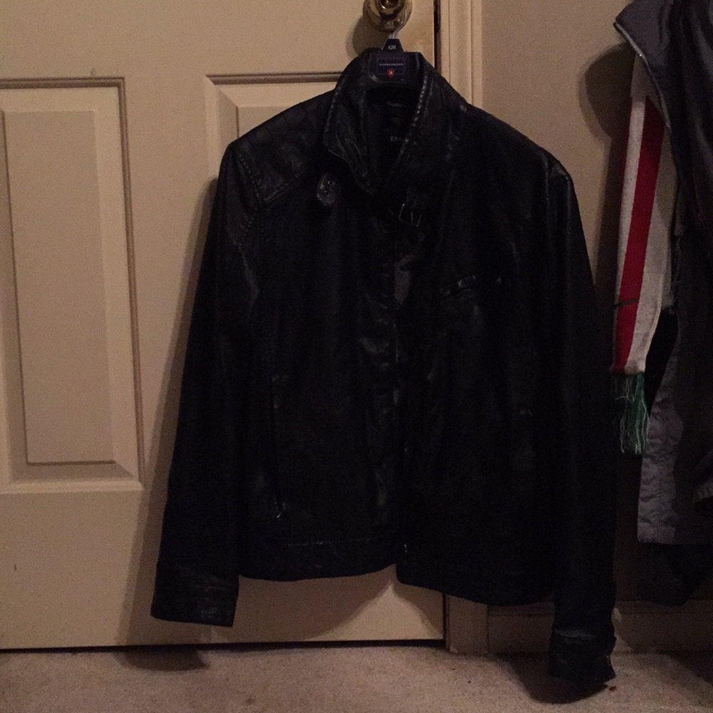 Polyester black jacket.